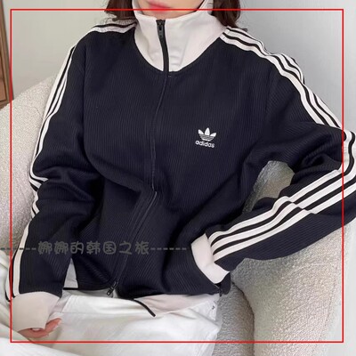韩国代购阿迪达斯Adidas 男女美式复古休闲运动外套JV9263 JV9264