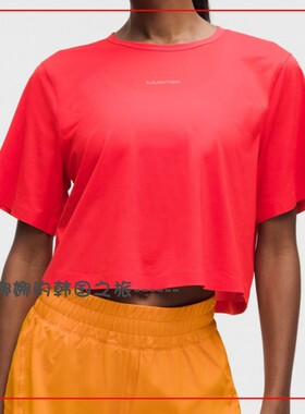 韩国代购lululemon露露乐蒙短款高腰休闲运动T恤短袖衫LW3KGKS