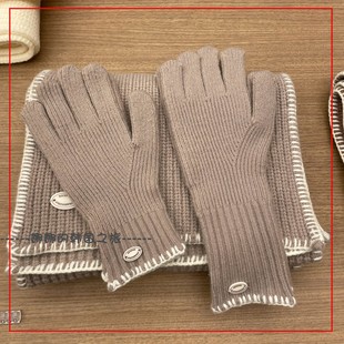 韩国代购rockfish 保暖手套围巾长款手套 纯羊毛针织围脖复古少女