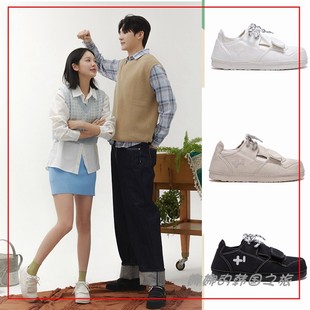 韩国代购OTZ帆布鞋丑萌鞋方头魔术贴时尚板鞋休闲鞋FLOTDA0U02