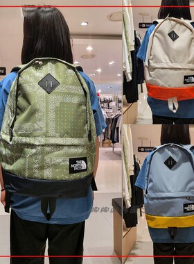 THE NORTH FACE/北面韩国代购男女腰果花帆布书包双肩背包NM2DN08
