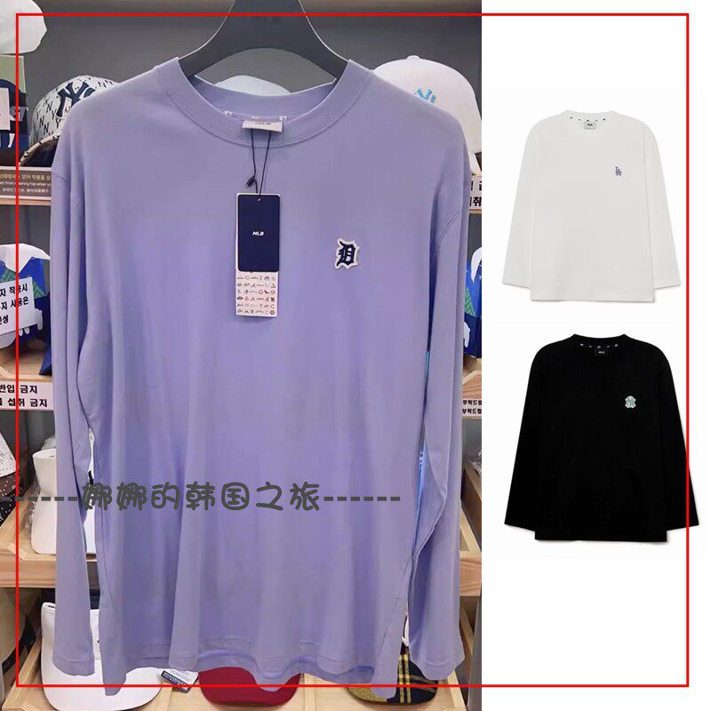韩国代购MLB 洛杉矶道奇队 Logo刺绣打底长袖 T恤 女款3ATSB0131