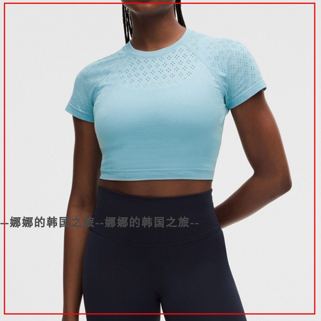 韩国代购lululemon露露乐蒙Swiftly Tech 高腰短款T恤短袖LW3KV4S