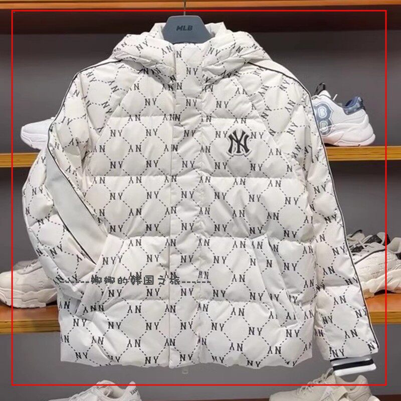 韩国代购MLB 冬季羽绒服男女保暖时尚老花运动休闲外套3ADJM0546