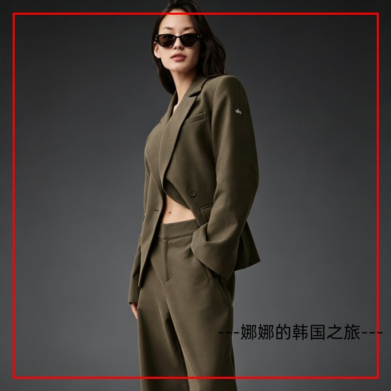 韩国代购Alo Cinch Blazer西装外套 复古垫肩 收腰西服外套