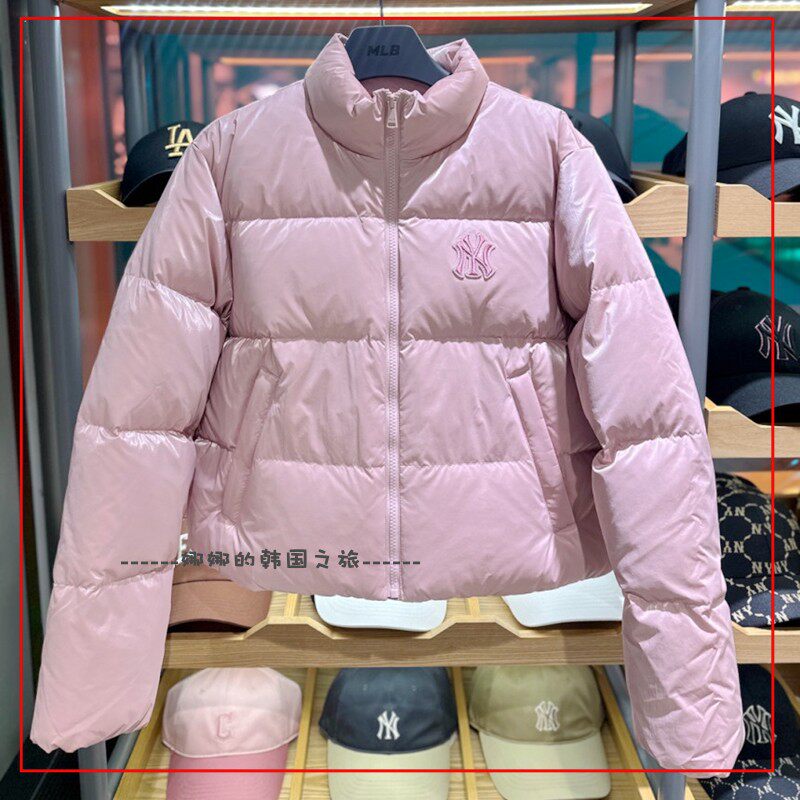 韩国代购MLB 冬季羽绒服女款保暖时尚运动休闲立领外套3FDJB2346