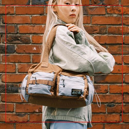 韩国代购rockfish 尼龙布休闲单肩包健身保龄球包轻便百搭少女
