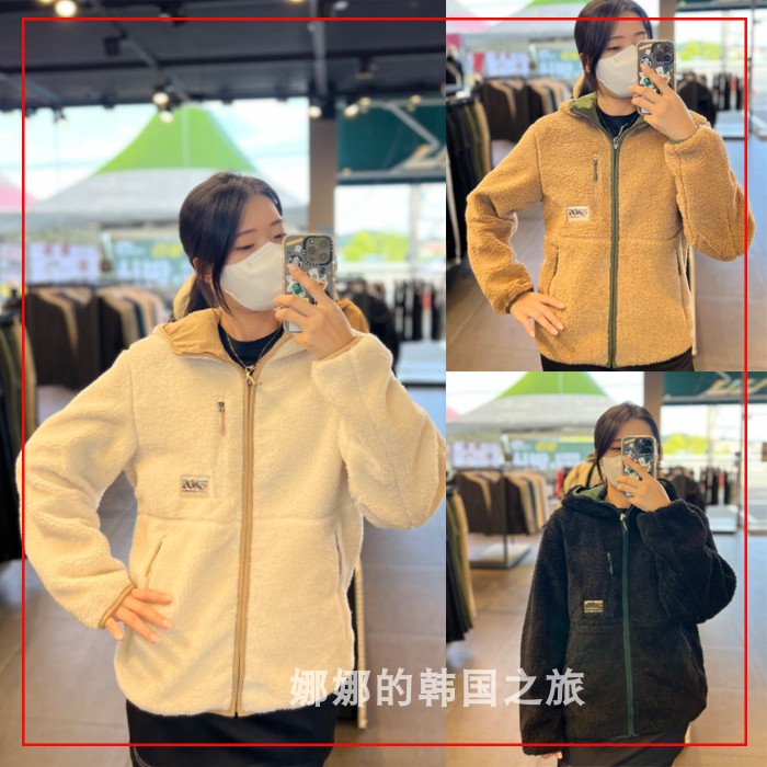 NEPA 韩国代购直邮22冬立领户外男女连帽摇粒绒保暖抓绒衣7IF6165