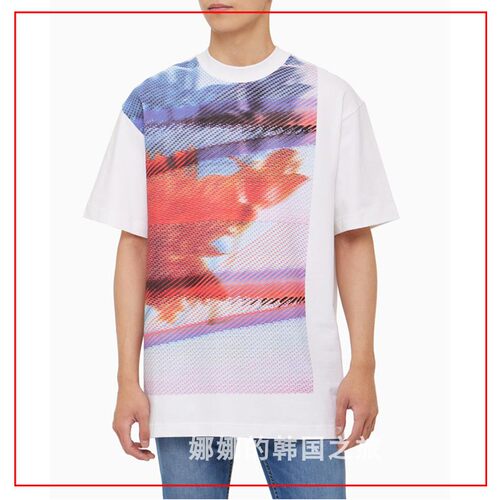 CK JEANS韩国代购直邮23春男圆领宽松印花休闲全棉短袖T恤J322874