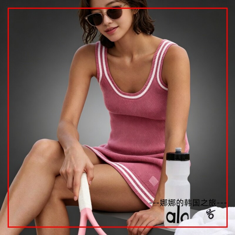 ALO网球女针织A字背心连衣裙