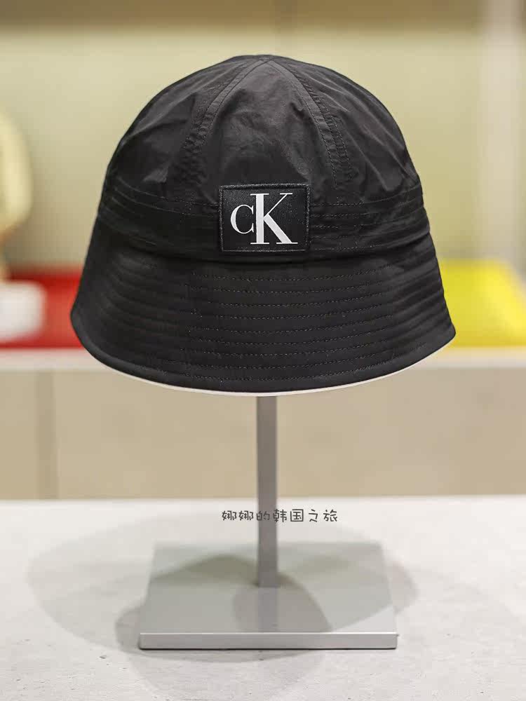 CK JEANS韩国代购直邮 23夏男女满印花纯棉圆顶渔夫帽遮阳DX0216
