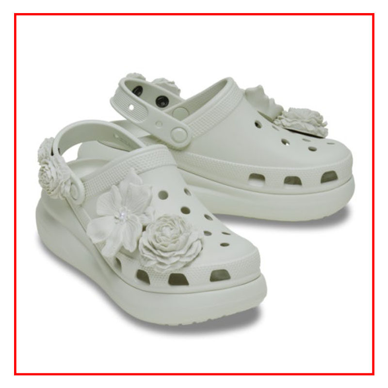 韩国代购Crocs卡骆驰 女款防水厚底smfk花朵洞洞鞋运动凉鞋211448