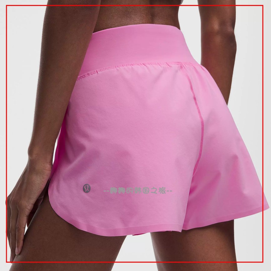 韩国代购lululemon Fast and Free运动下摆开口高腰短裤3"LW7DHDS