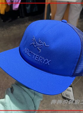 代购ARC'TERYX始祖鸟Logo Trucker Flat 男女同款透气平檐帽28595