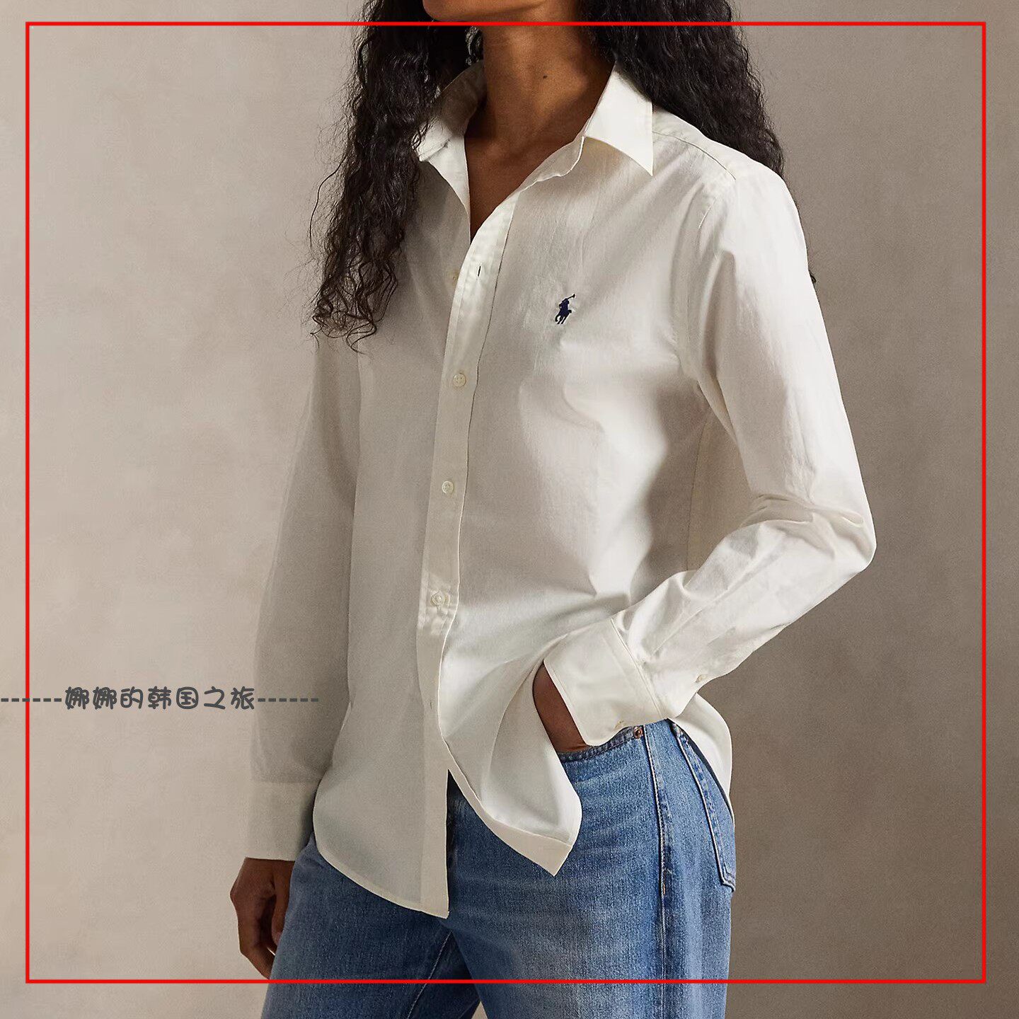 韩国代购Ralph Lauren拉夫劳伦成人款女经典款大号版型棉质衬衫