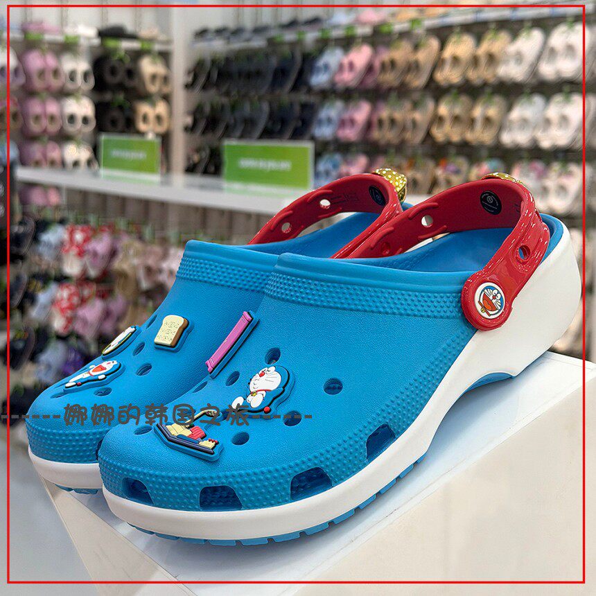 韩国代购Doraemon哆啦A梦Crocs Classic clog休闲洞洞鞋男女同款