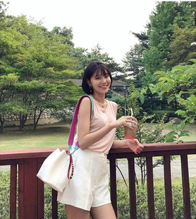 韩国代购崔秀英同款 FIND KAPOOR设计师品牌拼色水桶包袋女士