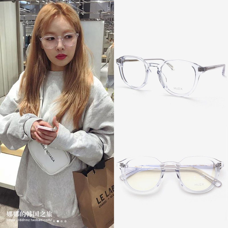 韩国正品代购MUZIK设计师品牌CHIC超美潮牌泫雅同款透明边框眼镜
