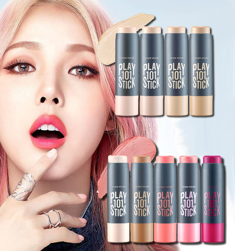 pony推荐爱丽小屋play 101高光阴影粉底腮红唇膏万能双头修容棒