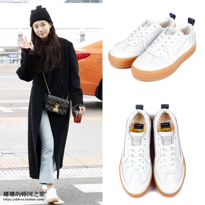 厚底韩国直发同款皮革情侣休闲鞋