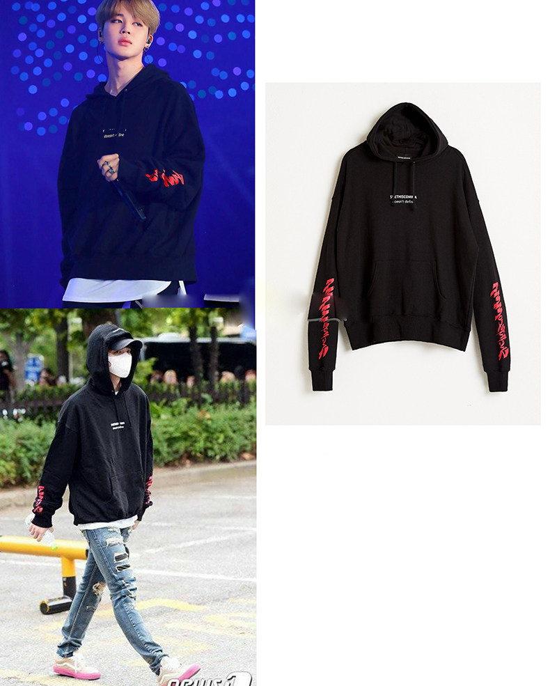 韩国正品代购防弹少年团 JIMIN南优贤同款SHETHISCOMMA连帽卫衣