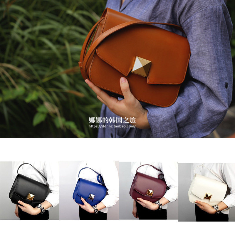 EMP.T LABEL韩国正品代购直邮设计师品牌牛皮单肩斜挎包小方包