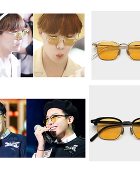 韩国黄色墨镜权志龙同款