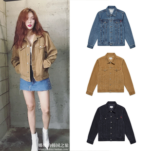 韩国KIRSH正品代购金泫雅ins同款时尚开叉袖口灯芯绒夹克短外套女