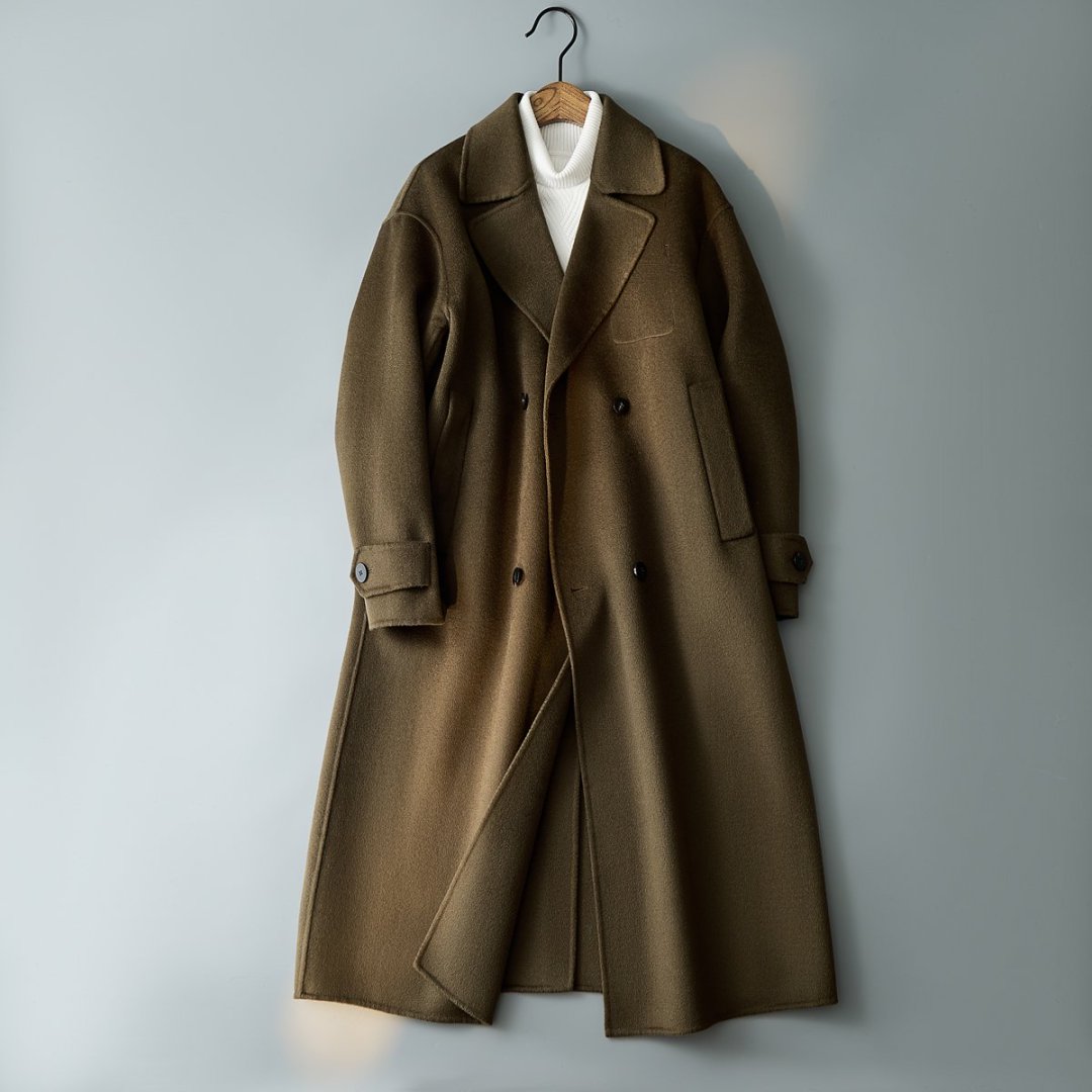 冬季高级感双排扣羊毛大衣