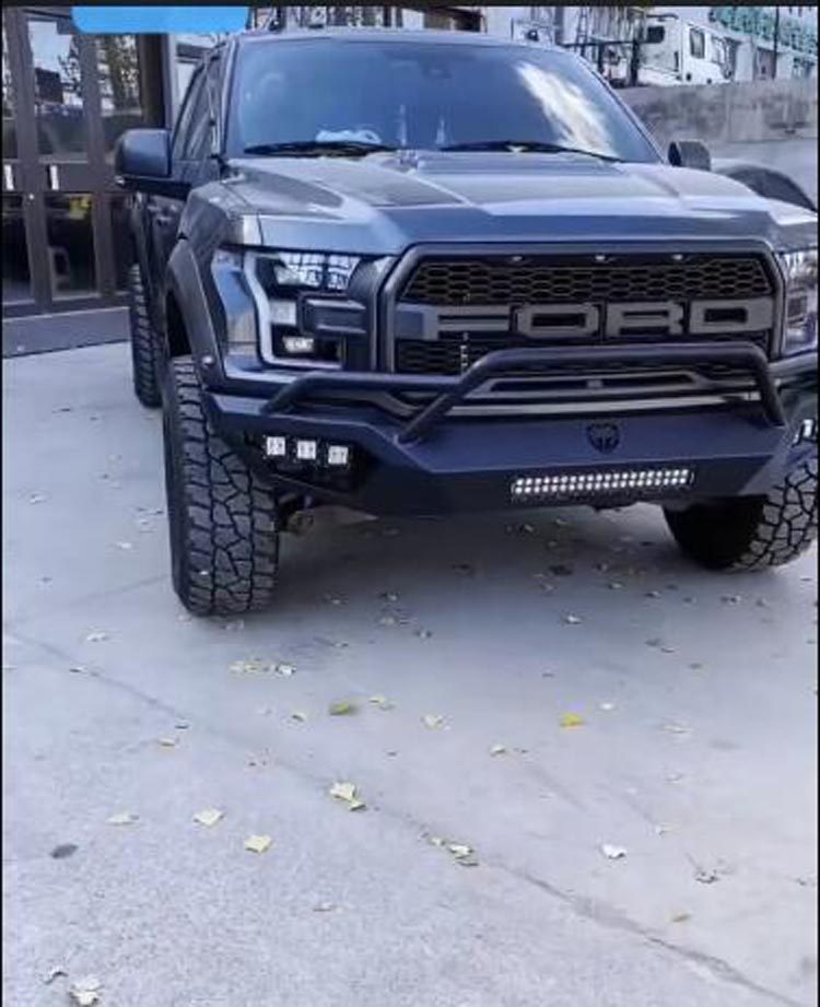 适用17-20年福特猛禽f150前杠竞技款前护杠保险杠前防撞杠改装