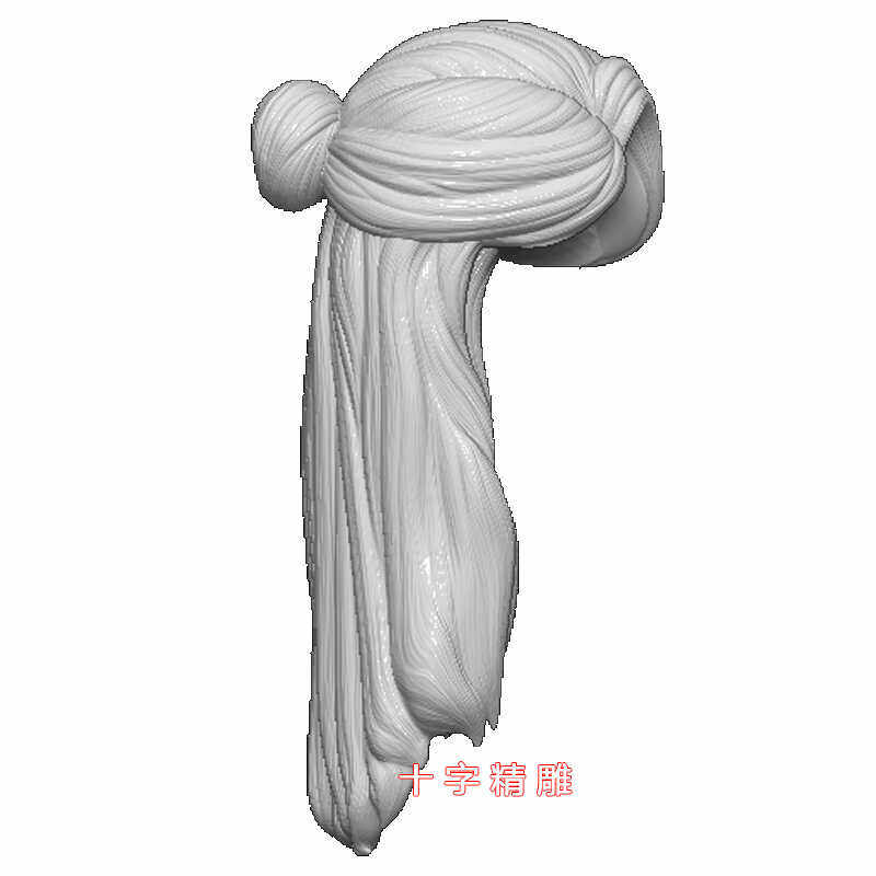 头发三维模型683发型stl女性三维max女生maya女模犀牛rhino圆雕图
