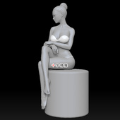 女性三维stl精雕图maya坐姿rhino犀牛ug美女zb人体293圆雕3d打印