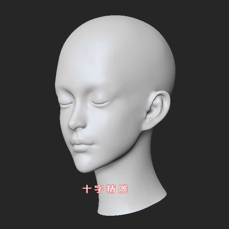 光头女stl模型max人头676头雕bjd犀牛rhino女性头部面部3d打印图片