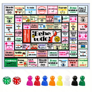西班牙语版情侣饮酒大富翁 成人约会棋盘桌游 单身派对跨境货源