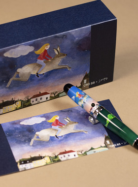 现货OPUS 88 夜空中的飞行兔钢笔袖珍滴入式半透明亚克力笔身送礼