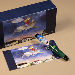 现货OPUS 88 夜空中的飞行兔钢笔袖珍滴入式半透明亚克力笔身送礼