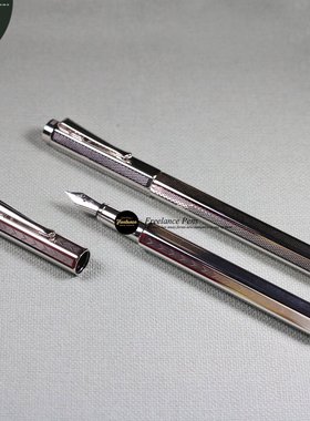 瑞士CDA卡达文具ECRIDOR 艾可朵六角形黄铜金属镀钯钢笔杆镀铑尖