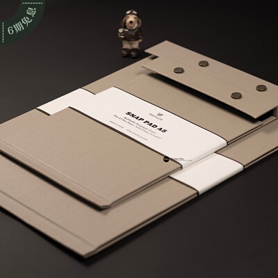 日本Postalco Snappad SQ 冬日暖灰按扣夹笔记本记事本手帐文件夹
