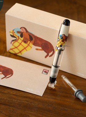 台湾OPUS 88Soupy联名款拥抱钢笔袖珍滴入式半透明亚克力笔身送礼