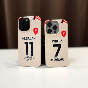 2025-26利物浦客场球衣iphone 13XSMAX XR 16pro MAX 15 Pro plus 14plus手机壳小米华为萨拉赫维尔茨范戴克