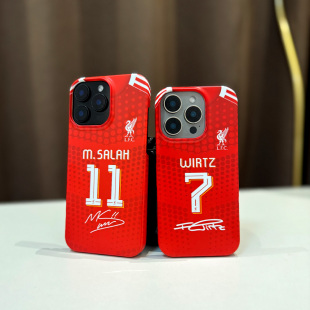 2025-26利物浦主场球衣iphone 13XSMAX XR 16pro MAX 15 Pro plus 14plus手机壳小米华为萨拉赫维尔茨范戴克