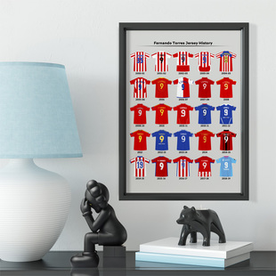 利物浦马竞托雷斯生涯球衣款实木装饰相框照片墙桌摆挂框摆件家居