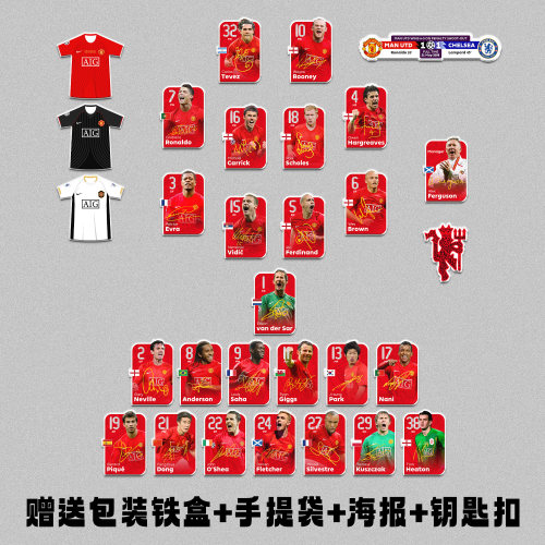 2008年曼联冠军阵容亚克力冰箱贴
