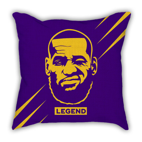 勒布朗詹姆斯头像剪影款抱枕沙发棉麻质感汽车靠枕垫礼物酒吧装饰