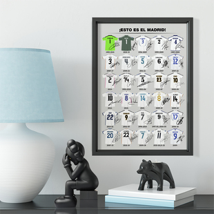 皇马名宿球衣款实木装饰相框照片墙桌摆挂框摆件酒吧壁画C罗劳尔