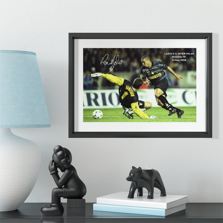 罗纳尔多钟摆过人经典瞬间实木装饰相框照片墙桌摆挂框摆件家居画