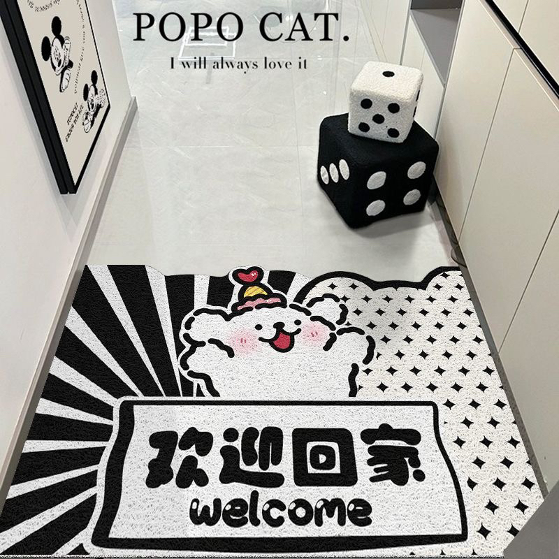 丝圈入户门地垫卡通玄关进门脚垫大门口耐磨门垫除尘蹭泥地毯定制