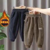 婴儿童潮宝宝加绒裤 男女童保暖长裤 子2020秋冬韩版 小童加厚运动裤