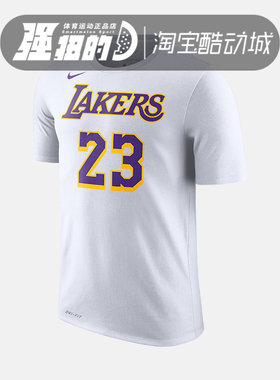 Nike耐克洛杉矶湖人詹姆斯23号LBJ男子球迷球衣短袖T恤BQ1541-557