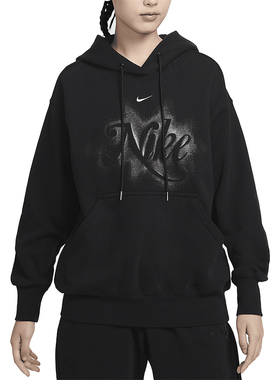 Nike/耐克 女子运动保暖印花宽松休闲薄绒套头卫衣 HQ4869-010